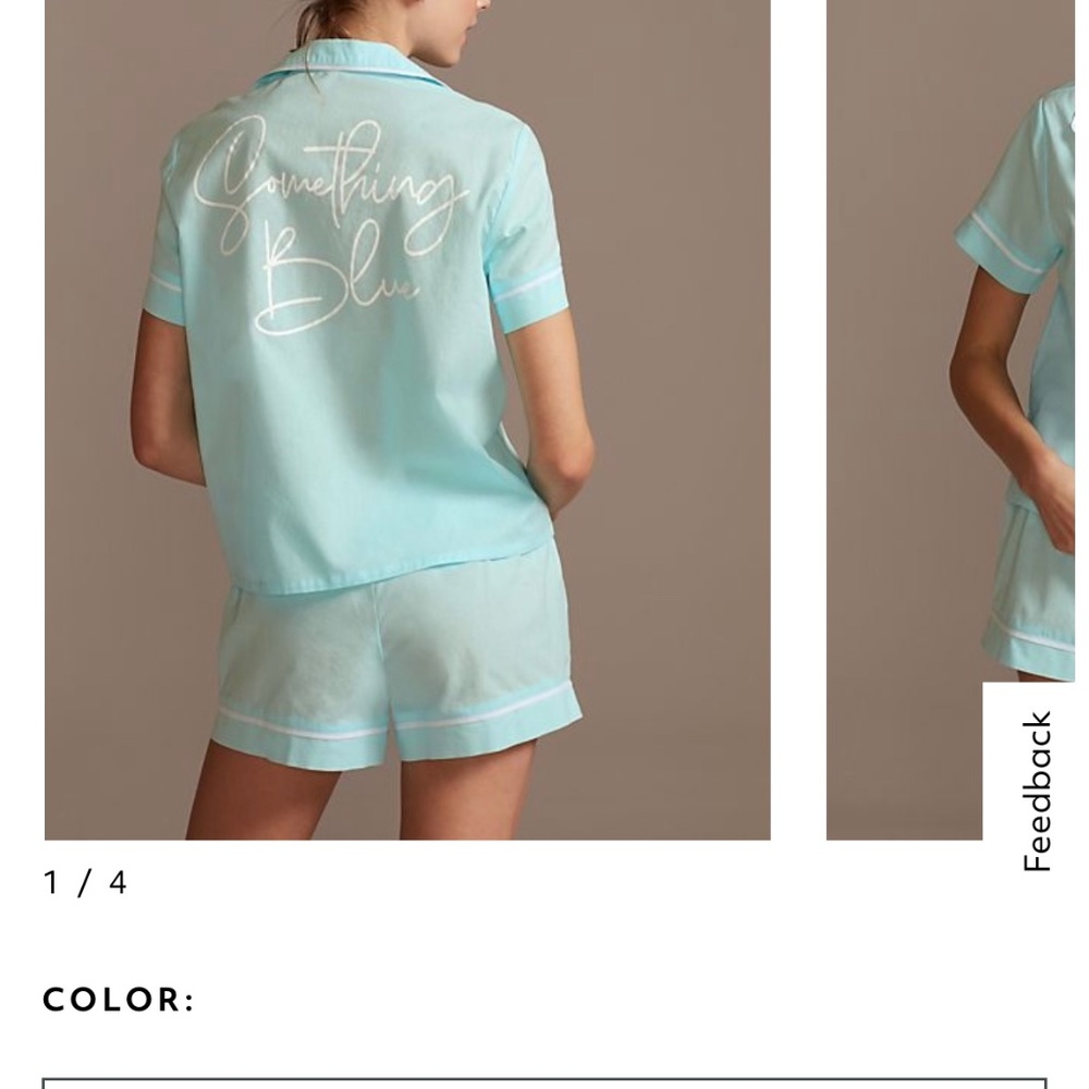 David’s Bridal “Something Blue” PJ Set (Brand New) Never Worn.